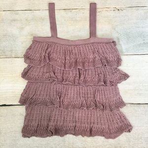 Anthropologie Moth Tiered Crochet Tank